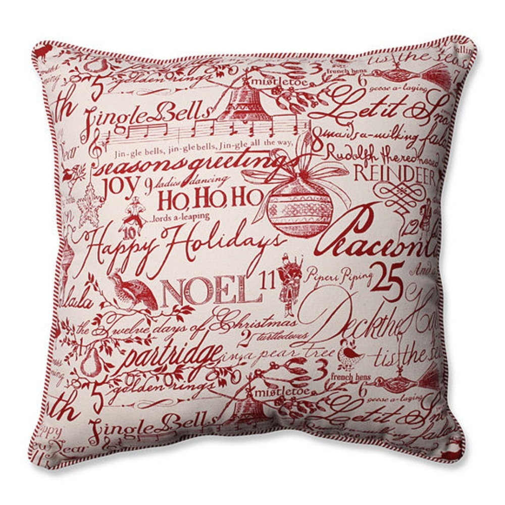 Pillow Perfect Holiday Poinsettia Pillow